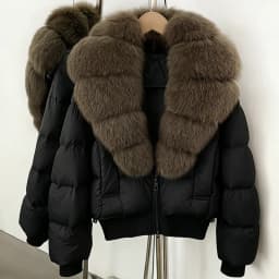 OFTBUY New Winter Clothes Women Real Fox Fur Duck Down Jacket Short Warm Natural Fur Puffer Coat Female Luxury Fashion Outerwear