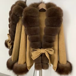 OFTBUY New Luxury Warm Winter Clothing with Natural Fox Fur Women 100% Wool Coat Belted Waist Real Fox Fur Woolen Jacket Female