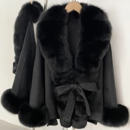 OFTBUY New Luxury Warm Winter Clothing with Natural Fox Fur Women 100% Wool Coat Belted Waist Real Fox Fur Woolen Jacket Female