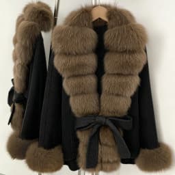 OFTBUY New Luxury Warm Winter Clothing with Natural Fox Fur Women 100% Wool Coat Belted Waist Real Fox Fur Woolen Jacket Female