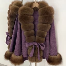 OFTBUY New Luxury Warm Winter Clothing with Natural Fox Fur Women 100% Wool Coat Belted Waist Real Fox Fur Woolen Jacket Female