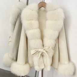 OFTBUY New Luxury Warm Winter Clothing with Natural Fox Fur Women 100% Wool Coat Belted Waist Real Fox Fur Woolen Jacket Female