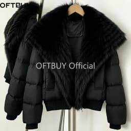 OFTBUY New Winter Clothing Female Duck Down Jacket Women Natural Fur Coat Short Warm Fashion Casual Fur Collar Puffer Outerwear