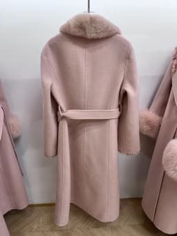 2023 Women Ladies Natural Real Mink Fur Coat Cashmere Wool Woolen Outerwear Winter Jacket