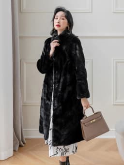 HDHOHR 2026 100% Real Mink Fur Coat Women Long High Quality Natural Mink Fur Jackets Winter Thick Warm Luxury Female Fur Parkers