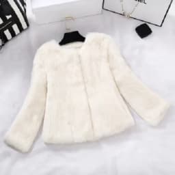 New Women Winter Real Rabbit Fur Coat Natural Warm 100% Genuine Rabbit Fur Jacket Lady Fashion Real Rabbit Fur Overcoat
