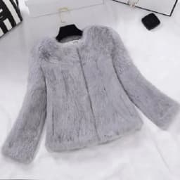 New Women Winter Real Rabbit Fur Coat Natural Warm 100% Genuine Rabbit Fur Jacket Lady Fashion Real Rabbit Fur Overcoat