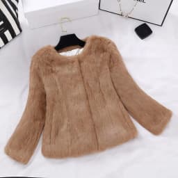 New Women Winter Real Rabbit Fur Coat Natural Warm 100% Genuine Rabbit Fur Jacket Lady Fashion Real Rabbit Fur Overcoat