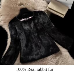 New Women Winter Real Rabbit Fur Coat Natural Warm 100% Genuine Rabbit Fur Jacket Lady Fashion Real Rabbit Fur Overcoat
