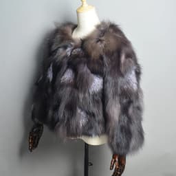 Hot Sale Women Real Silver Fox Fur Coats Winter Warm Natural Fox Fur Jackets Russian Lady Short Style Genuine Fox Fur Outerwears