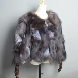 Hot Sale Women Real Silver Fox Fur Coats Winter Warm Natural Fox Fur Jackets Russian Lady Short Style Genuine Fox Fur Outerwears