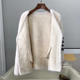 CT152 PDUI Women Real Wool Fur Coat Winter Warm Female Girl Sheep Shearing Jacket Parka OverCoat