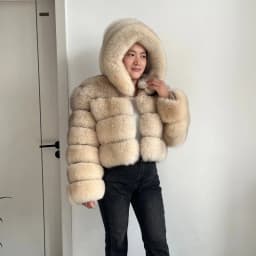 BEIZIRU Hooded Real Fox Fur coat woman winter Natural Coat warm waistcoat Custom