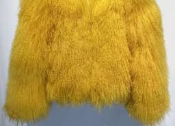 Real fur Colorful Women's Real Mongolia Sheep Fur Jacket With Collar Winter Coat Female