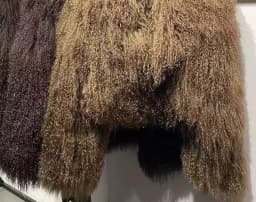 Real fur Colorful Women's Real Mongolia Sheep Fur Jacket With Collar Winter Coat Female