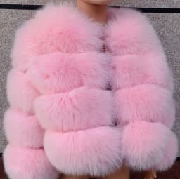 Women's Real Raccoon Hooded Fur Coat and Natural Real Fox Fur Hooded Coat, Winter Warm Coat, Fashionable and Fluffy