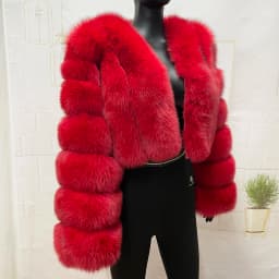 Fur Coat Women Winter Fashion Deep V-neck Superpopular Natural Fox Fur Full Sleeve High Waist Real Fur Coat Lady Luxury Style