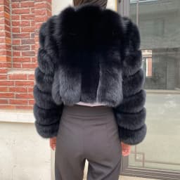 Fur Coat Women Winter Fashion Deep V-neck Superpopular Natural Fox Fur Full Sleeve High Waist Real Fur Coat Lady Luxury Style