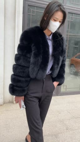 Fur Coat Women Winter Fashion Deep V-neck Superpopular Natural Fox Fur Full Sleeve High Waist Real Fur Coat Lady Luxury Style