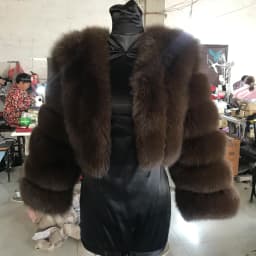 Fur Coat Women Winter Fashion Deep V-neck Superpopular Natural Fox Fur Full Sleeve High Waist Real Fur Coat Lady Luxury Style