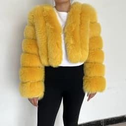 Fur Coat Women Winter Fashion Deep V-neck Superpopular Natural Fox Fur Full Sleeve High Waist Real Fur Coat Lady Luxury Style