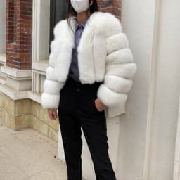 Fur Coat Women Winter Fashion Deep V-neck Superpopular Natural Fox Fur Full Sleeve High Waist Real Fur Coat Lady Luxury Style
