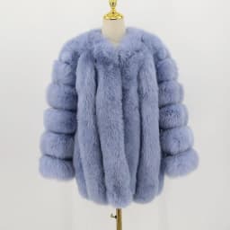 pink java QC8128 new arrival women winter clothes real fox fur coat natural fox fur jacket  hot sale big fur long sleeve
