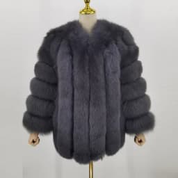 pink java QC8128 new arrival women winter clothes real fox fur coat natural fox fur jacket  hot sale big fur long sleeve