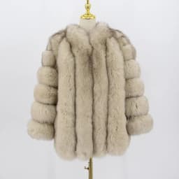 pink java QC8128 new arrival women winter clothes real fox fur coat natural fox fur jacket  hot sale big fur long sleeve