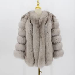 pink java QC8128 new arrival women winter clothes real fox fur coat natural fox fur jacket  hot sale big fur long sleeve