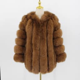 pink java QC8128 new arrival women winter clothes real fox fur coat natural fox fur jacket  hot sale big fur long sleeve