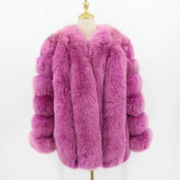 pink java QC8128 new arrival women winter clothes real fox fur coat natural fox fur jacket  hot sale big fur long sleeve