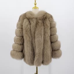 pink java QC8128 new arrival women winter clothes real fox fur coat natural fox fur jacket  hot sale big fur long sleeve