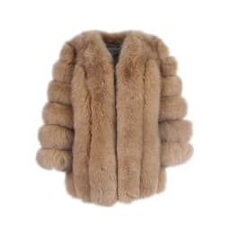 pink java QC8128 new arrival women winter clothes real fox fur coat natural fox fur jacket  hot sale big fur long sleeve