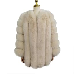 pink java QC8128 new arrival women winter clothes real fox fur coat natural fox fur jacket  hot sale big fur long sleeve