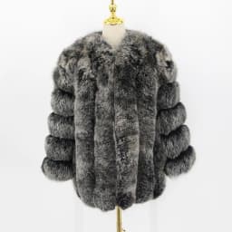pink java QC8128 new arrival women winter clothes real fox fur coat natural fox fur jacket  hot sale big fur long sleeve