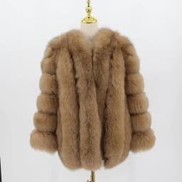 pink java QC8128 new arrival women winter clothes real fox fur coat natural fox fur jacket  hot sale big fur long sleeve