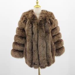pink java QC8128 new arrival women winter clothes real fox fur coat natural fox fur jacket  hot sale big fur long sleeve