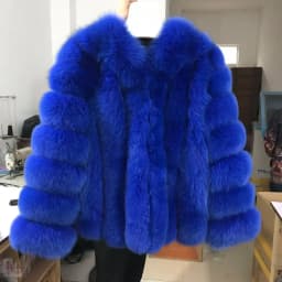 pink java QC8128 new arrival women winter clothes real fox fur coat natural fox fur jacket  hot sale big fur long sleeve