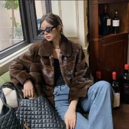 Fur Coat for Women, 100% Genuine Mink Coat, Warm and Fashionable in Winter