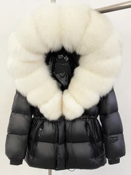 OFTBUY Autumn Winter Clothes Women Warm Natural Fur White Goose Duck Jacket Big Real Fox Fur Coat Female Hooded Puffer Jacket
