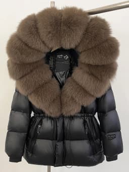 OFTBUY Autumn Winter Clothes Women Warm Natural Fur White Goose Duck Jacket Big Real Fox Fur Coat Female Hooded Puffer Jacket