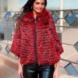 Women's Real Silver Fox Fur Cape Shawl Coat Furry Luxurious Fluffy with Fur Collar Wool Lining Cuffs Stole Crop Jacket 210727