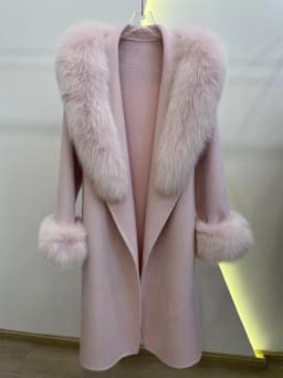 Winter Women Woolen Coat Natural Real Fox Fur Collar Jacket Long Wool Coat Thick Warm Outerwear Detachable Loose Belt Jacket