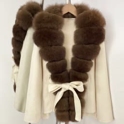 OFTBUY Women 100% Wool Coat New Winter Warm Woolen Overcoat for Women Real Fox Fur Collar Lapel Belted Waist Woolen Jacket Lady