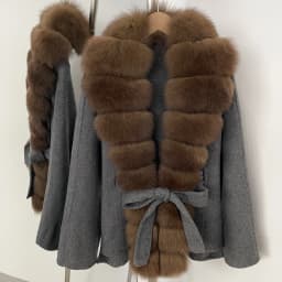 OFTBUY Women 100% Wool Coat New Winter Warm Woolen Overcoat for Women Real Fox Fur Collar Lapel Belted Waist Woolen Jacket Lady