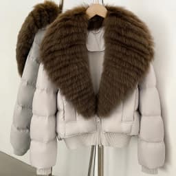 OFTBUY Female New Winter Natural Fur 90 Duck Down Jacket Women Real Fox Fur Coat Cropped Warm Puffer Outerwear Fashion Casual