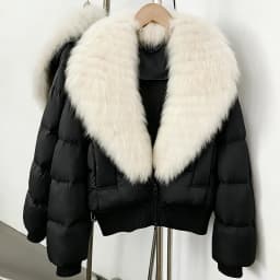 OFTBUY Female New Winter Natural Fur 90 Duck Down Jacket Women Real Fox Fur Coat Cropped Warm Puffer Outerwear Fashion Casual