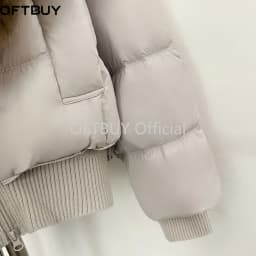 OFTBUY Female New Winter Natural Fur 90 Duck Down Jacket Women Real Fox Fur Coat Cropped Warm Puffer Outerwear Fashion Casual