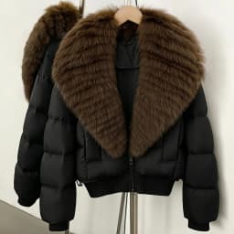OFTBUY Female New Winter Natural Fur 90 Duck Down Jacket Women Real Fox Fur Coat Cropped Warm Puffer Outerwear Fashion Casual